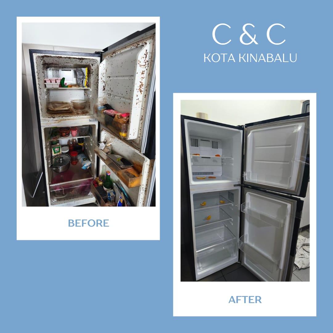 C & C Service refrigerator interior cleaning in Kota Kinabalu